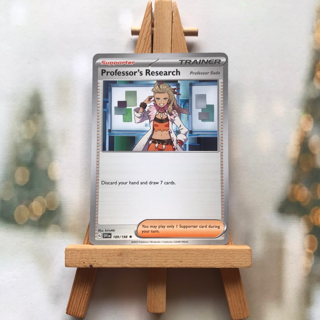 Thẻ hình Pokemon Professor's Research Professor Sada 189/198 - Bài lẻ Scarlet & Violet Base Set Reverse Holo Rare Theme Deck tiếng Anh chính hãng