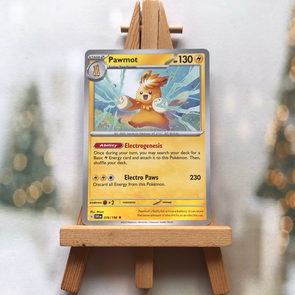 Thẻ hình Pokemon Pawmot 076/198 - Lá bài lẻ Scarlet & Violet Base Set Holo Rare Reverse Holo tiếng Anh chính hãng