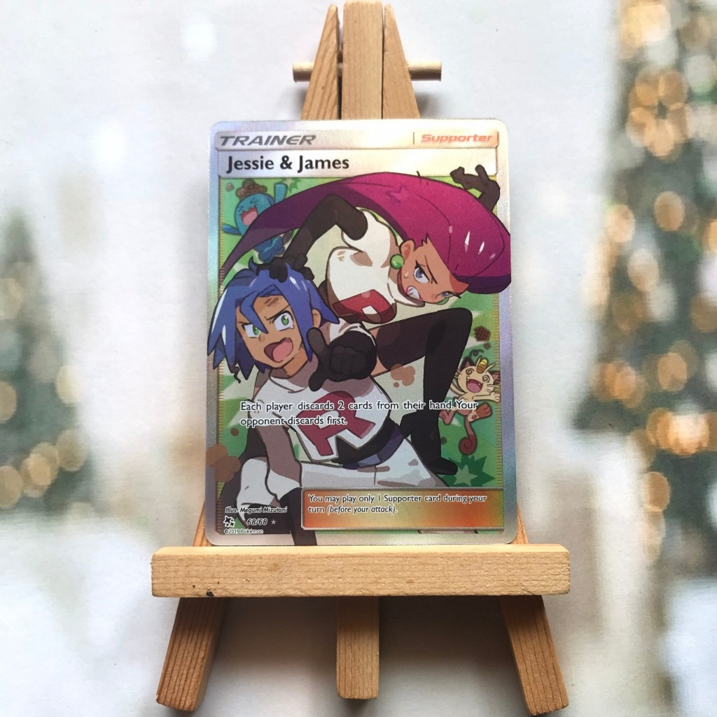 Thẻ hình Pokemon Jessie & James 68/68 - Lá bài lẻ Full Art Ultra Rare tiếng Anh chính hãng