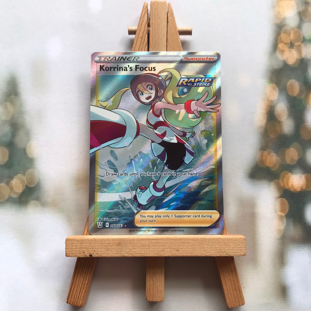 Thẻ hình Pokemon Korrina's Focus 160/163 - Lá bài lẻ Full Art Ultra Rare tiếng Anh chính hãng