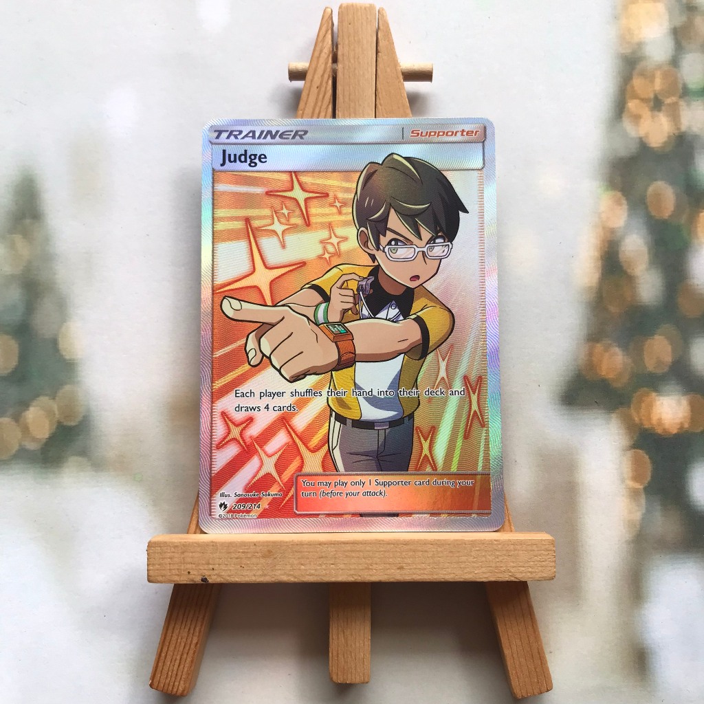 Thẻ hình Pokemon Judge 209/214 - Lá bài lẻ Full Art Ultra Rare tiếng Anh chính hãng
