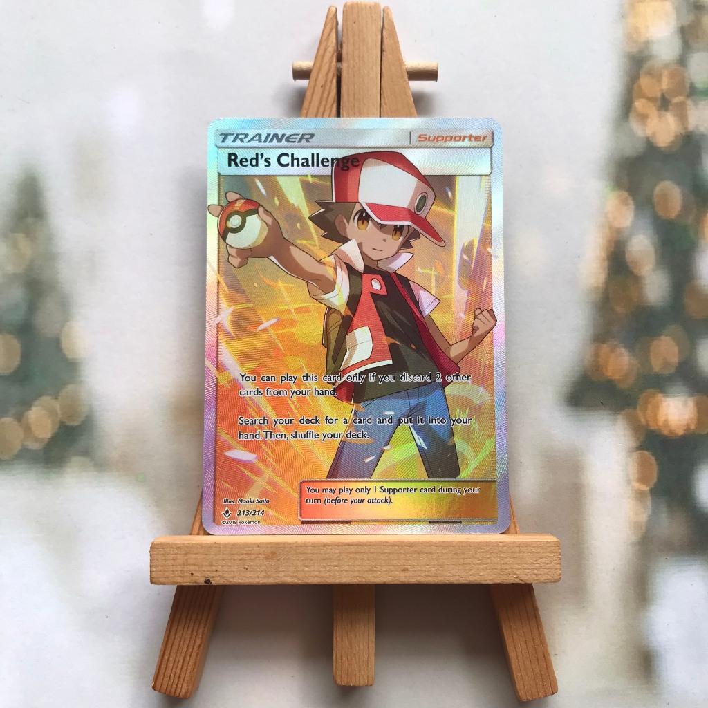 Thẻ hình Pokemon Red's Challenge 213/214 - Lá bài lẻ Full Art Ultra Rare tiếng Anh chính hãng