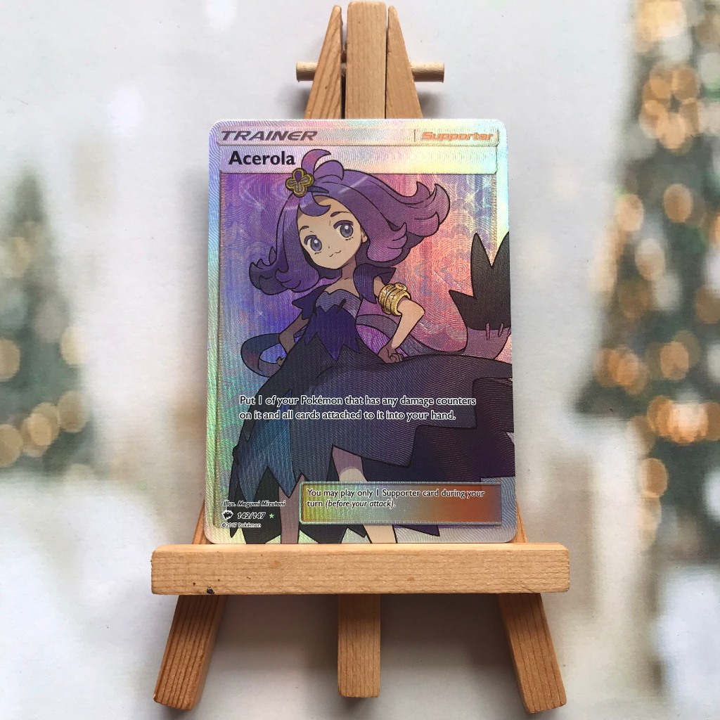 Thẻ hình Pokemon Acerola 142/147 - Lá bài lẻ Full Art Ultra Rare tiếng Anh chính hãng