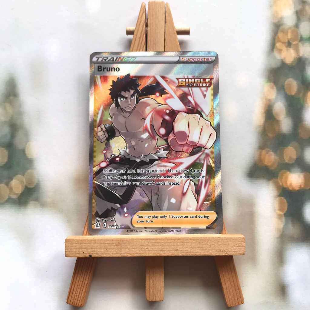 Thẻ hình Pokemon Bruno 158/163 - Lá bài Sword & Shield: Battle Styles Full Art Ultra Rare tiếng Anh chính hãng
