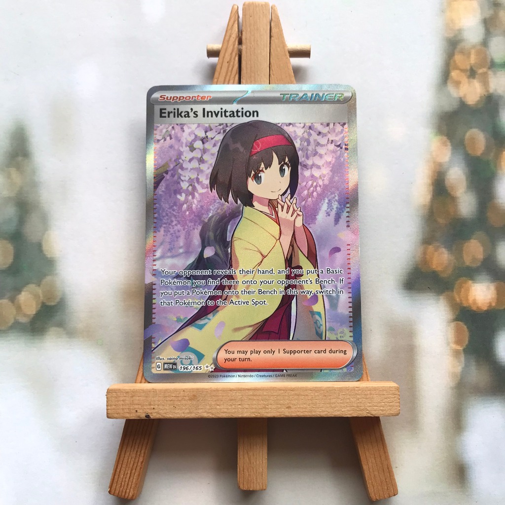 Thẻ hình Pokemon Erika's Invitation 196/165 - Lá bài lẻ Scarlet & Violet 151 Full Art Secret Rare tiếng Anh chính hãng