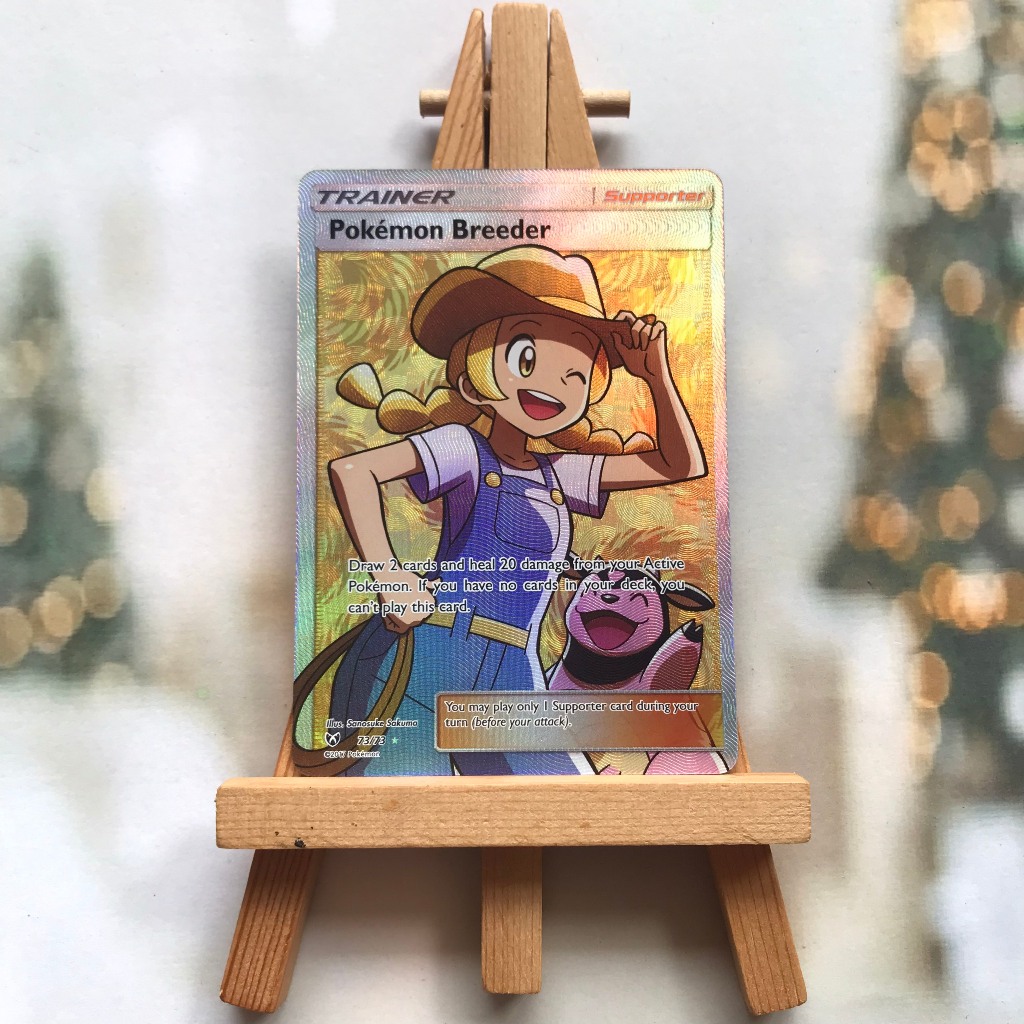 Thẻ hình Pokemon Pokemon Breeder 73/73 - Lá bài lẻ Full Art Ultra Rare tiếng Anh chính hãng