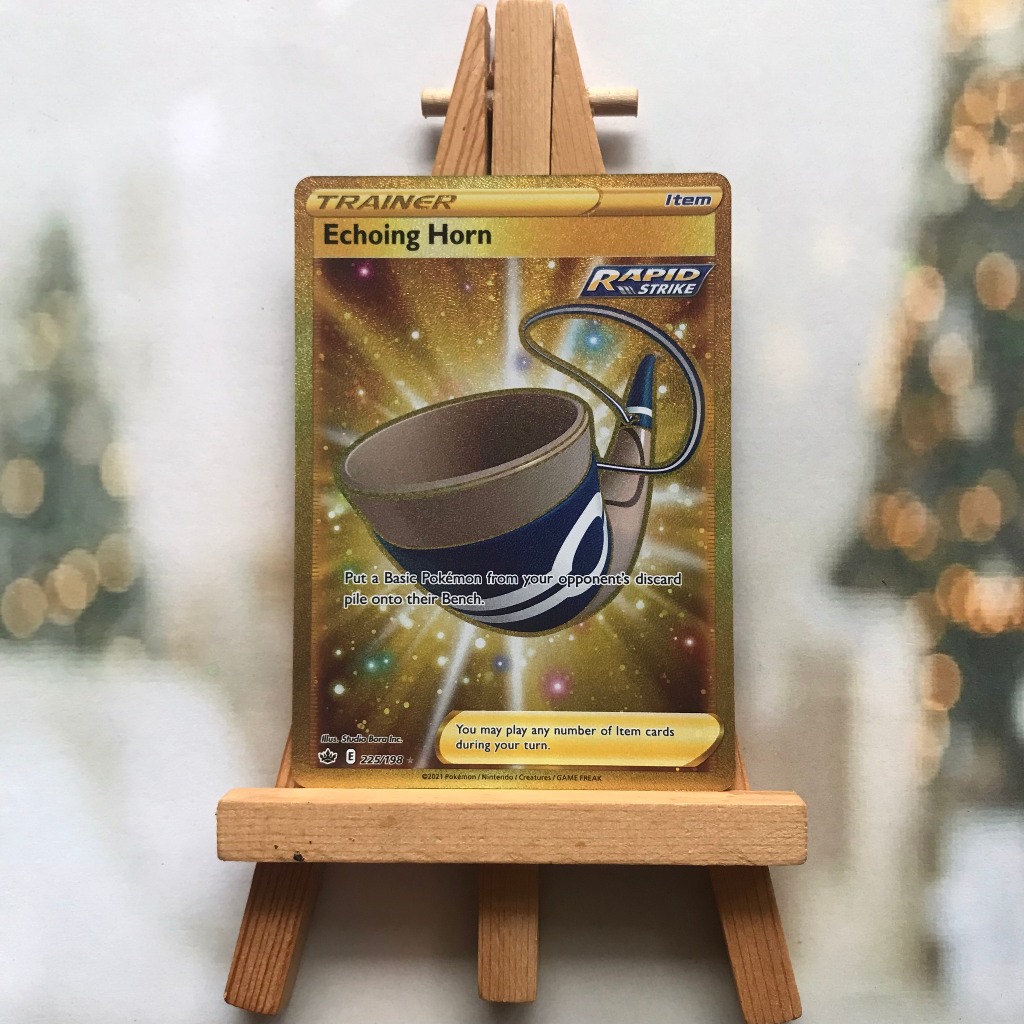 Thẻ hình Pokemon Echoing Horn 225/198 - Lá bài lẻ Secret Rare tiếng Anh chính hãng