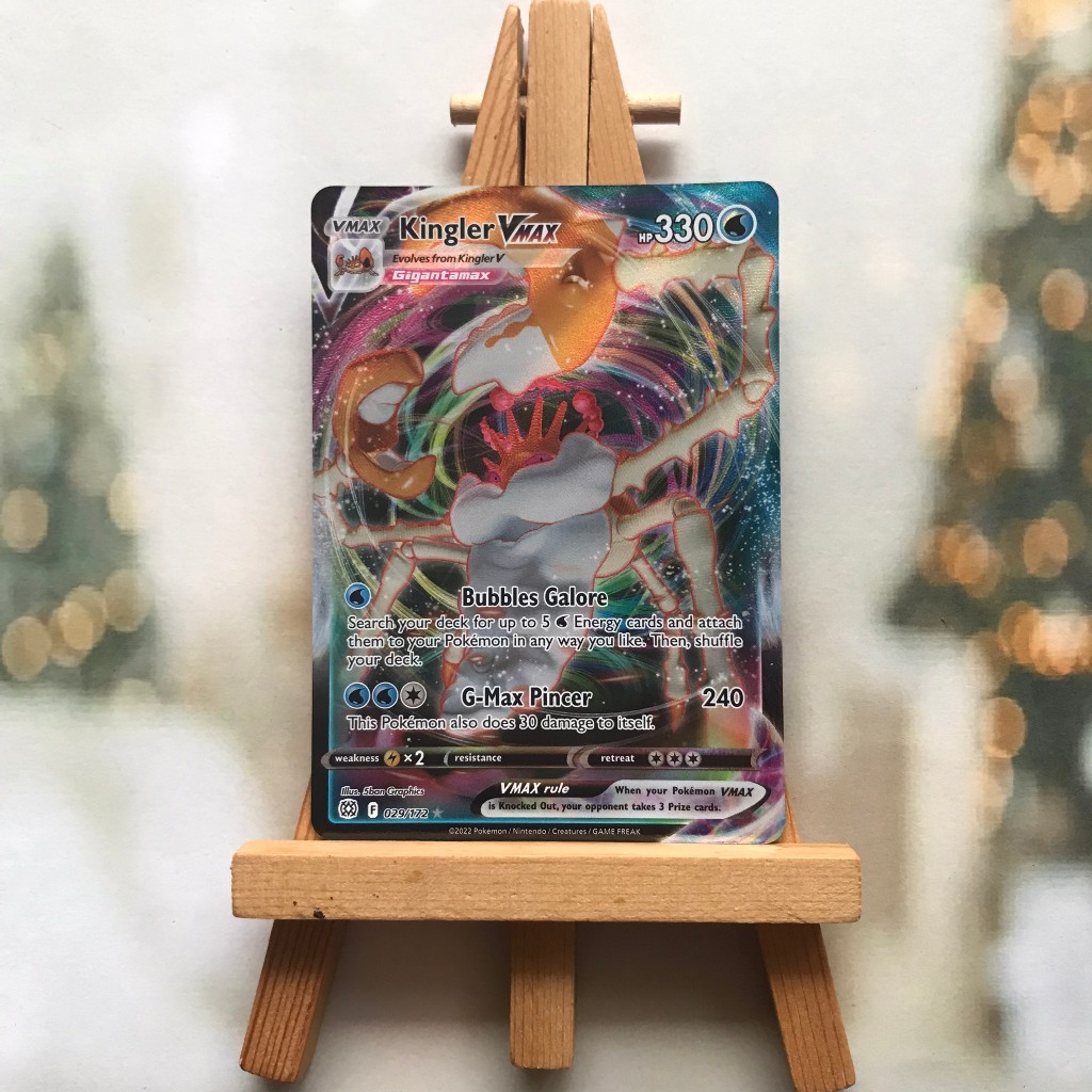Thẻ hình Pokemon Kingler VMAX 029/172 - Lá bài lẻ Ultra Rare tiếng Anh chính hãng