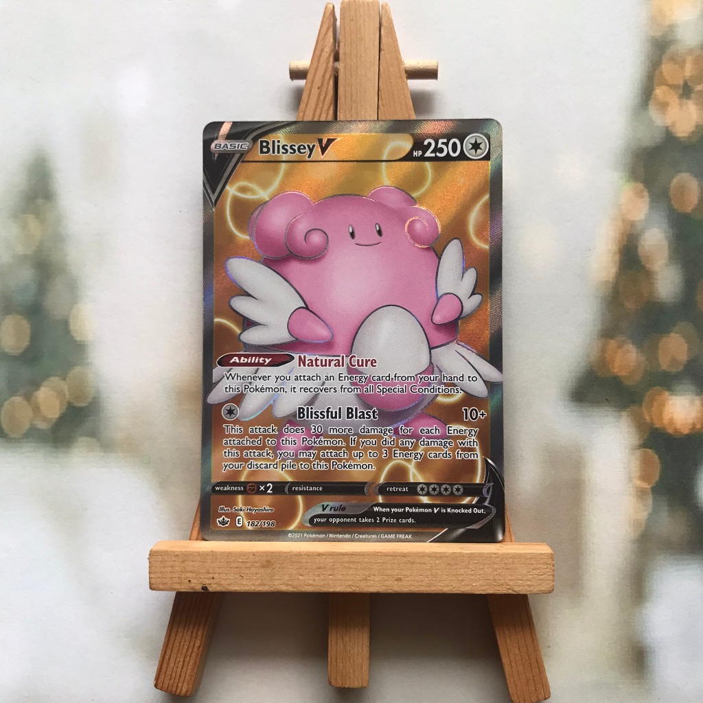 Thẻ hình Pokemon Blissey V 182/198 - Lá bài lẻ Full Art Ultra Rare tiếng Anh chính hãng