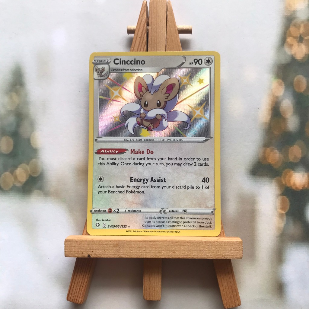 Thẻ hình Pokemon Cinccino SV94/SV122 - Lá bài lẻ Shiny Rare tiếng Anh chính hãng