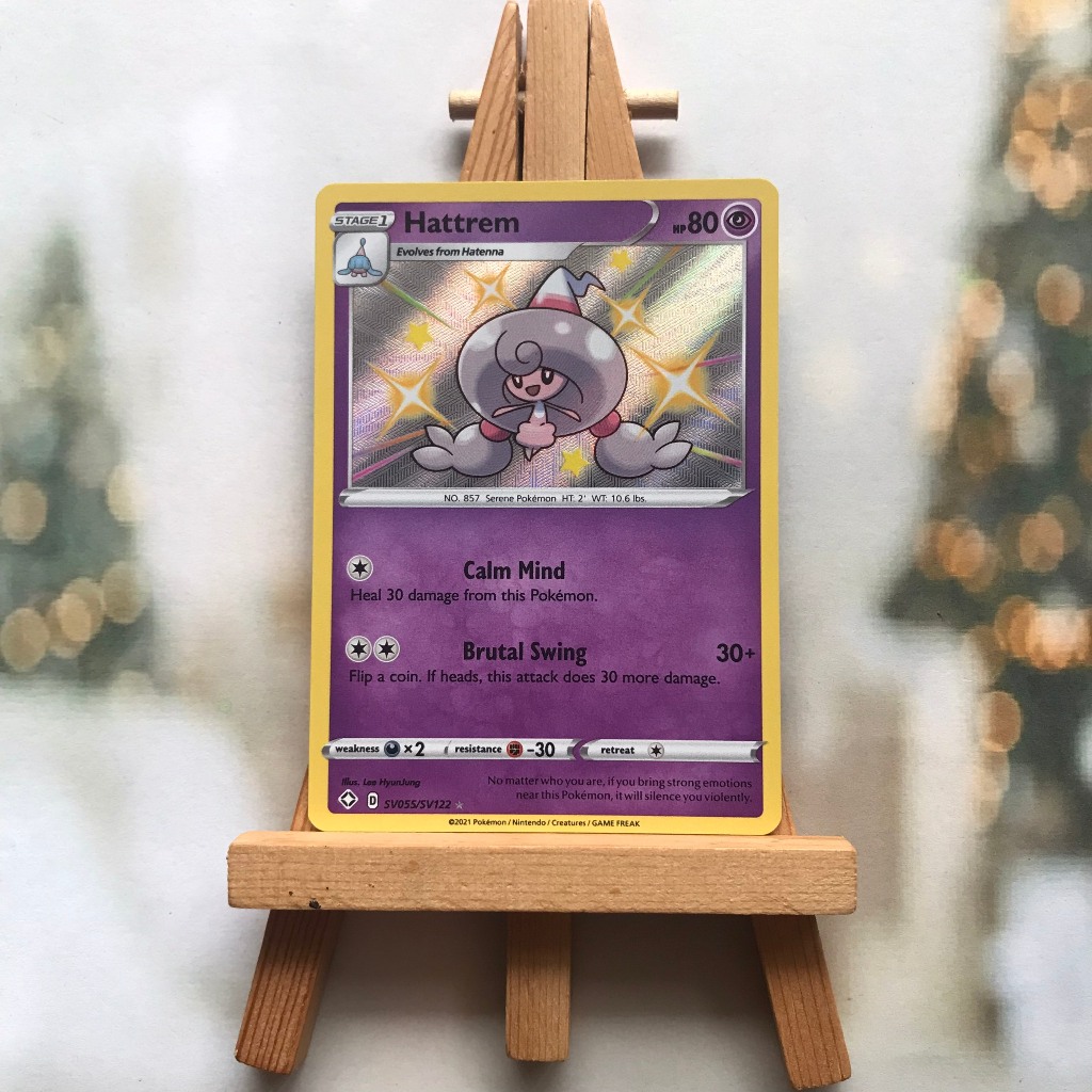 Thẻ hình Pokemon Hattrem SV55/SV122 - Lá bài lẻ Shiny Rare tiếng Anh chính hãng