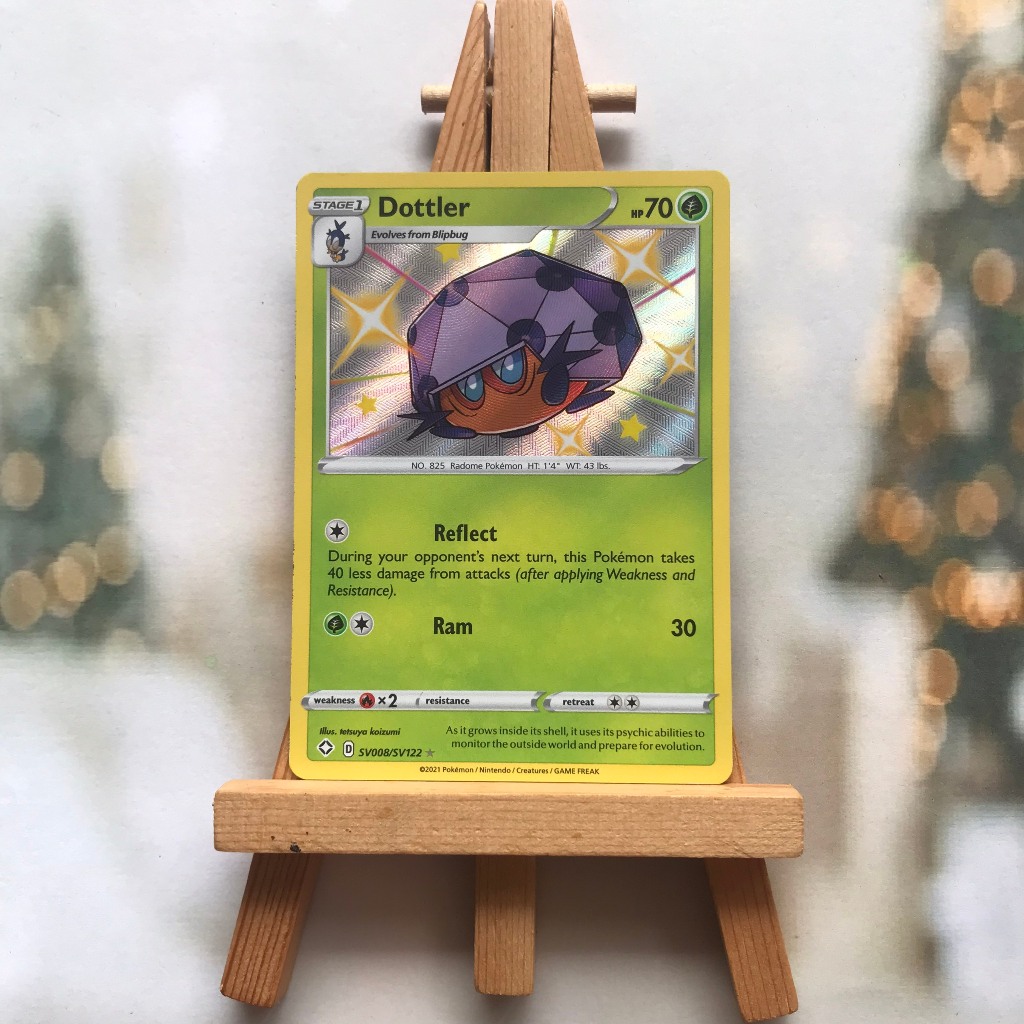 Thẻ hình Pokemon Dottler SV8/SV122 - Lá bài lẻ Shiny Rare tiếng Anh chính hãng