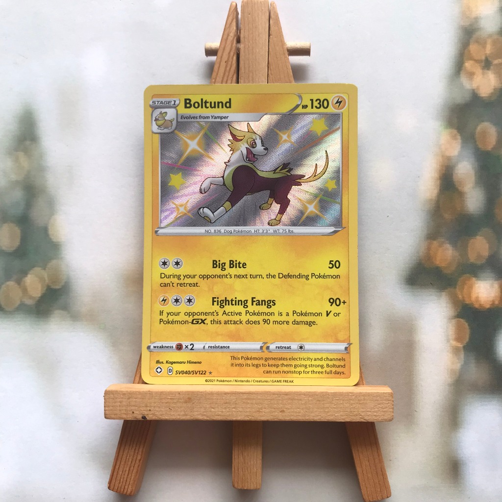 Thẻ hình Pokemon Boltund SV40/SV122 - Lá bài lẻ Shiny Rare tiếng Anh chính hãng