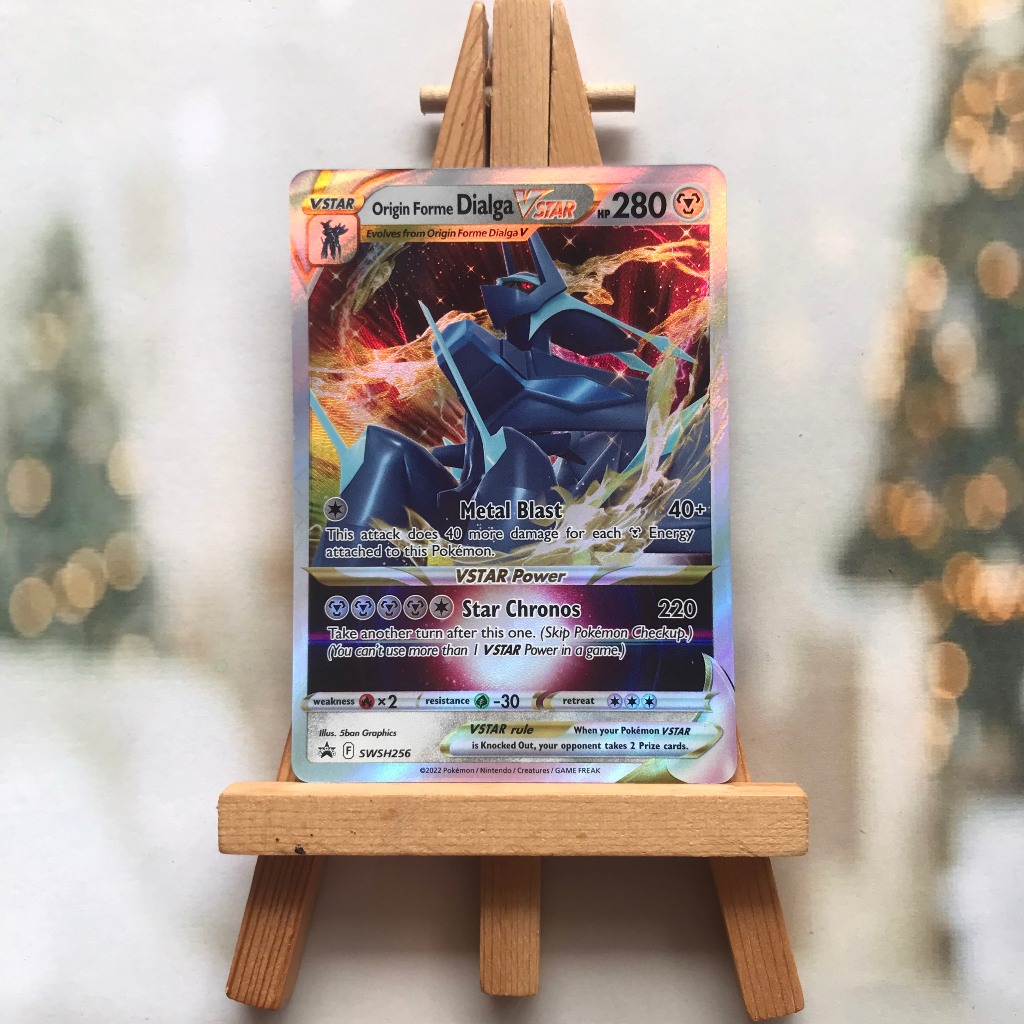 Thẻ hình Pokemon Origin Forme Dialga VSTAR SWSH256 - Lá bài lẻ Full Art Promo tiếng Anh chính hãng