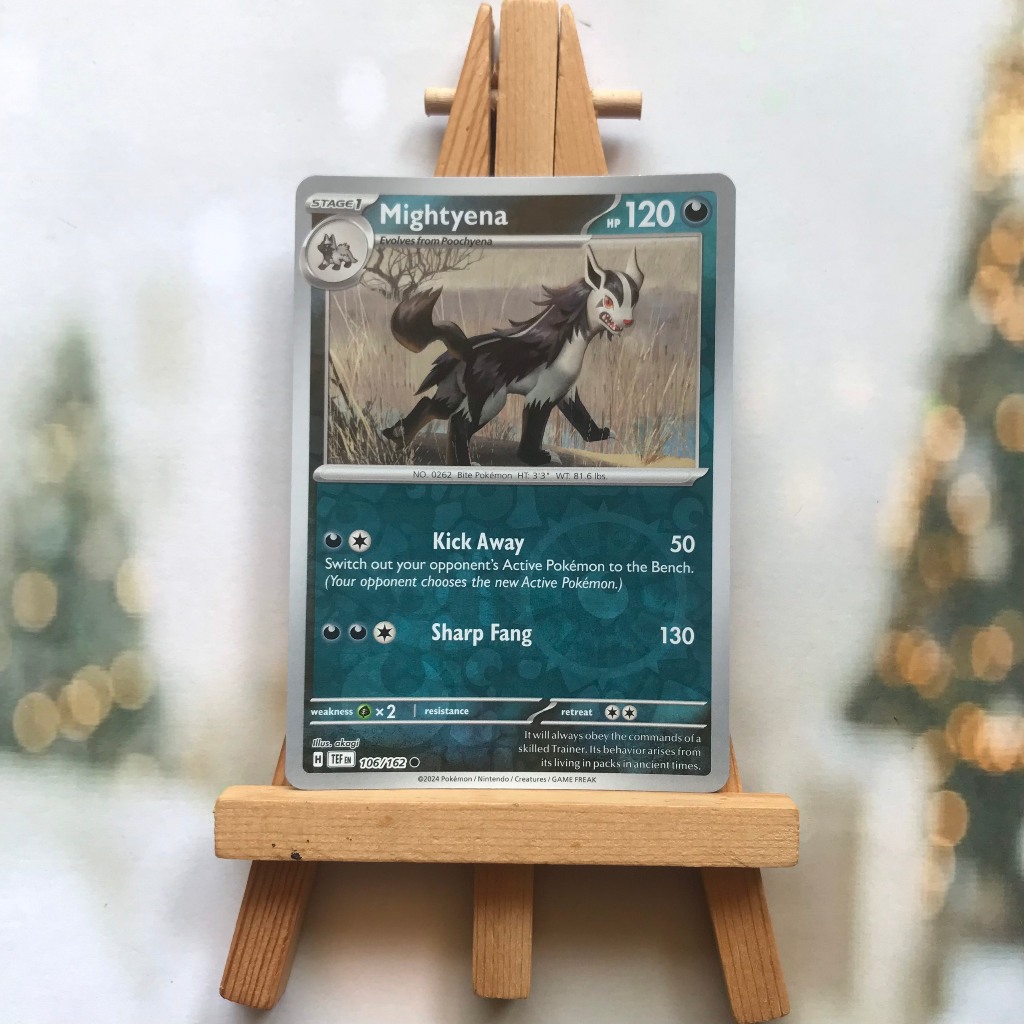 Thẻ hình Pokemon Mightyena 106/162 - Lá bài lẻ Scarlet & Violet Temporal Forces Common Reverse Holo tiếng Anh chính hãng