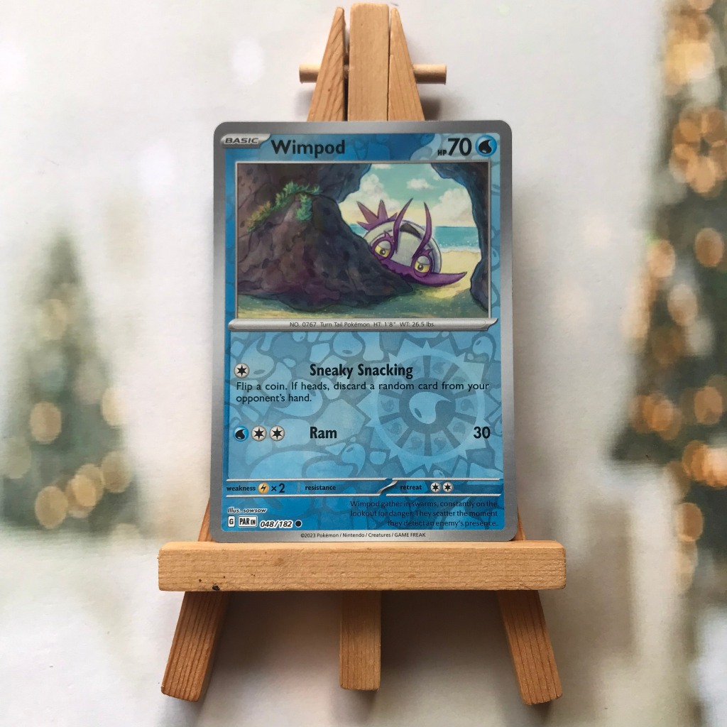 Thẻ hình Pokemon Wimpod 048/182 - Lá bài lẻ Paradox Rift Common Reverse Holo tiếng Anh chính hãng