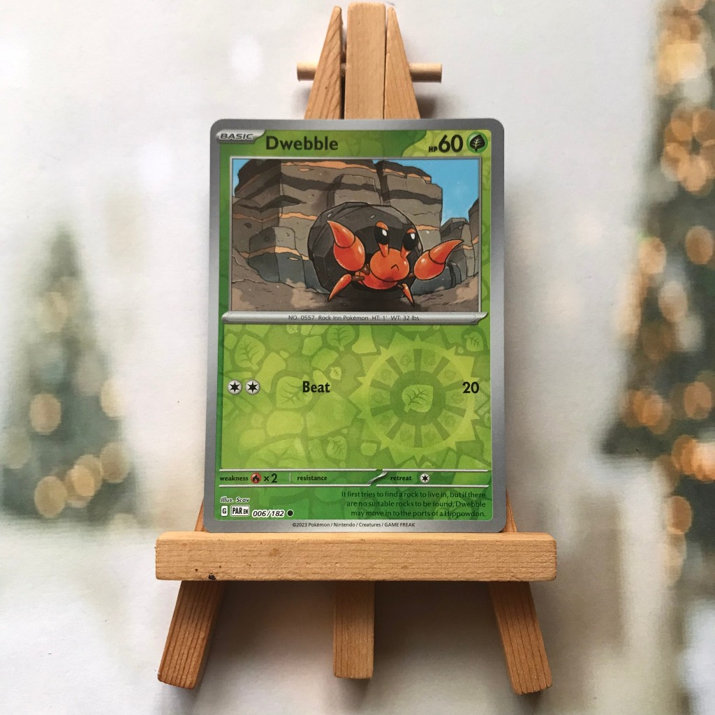 Thẻ hình Pokemon Dwebble 006/182 - Lá bài Paradox Rift Common Reverse Holo tiếng Anh chính hãng