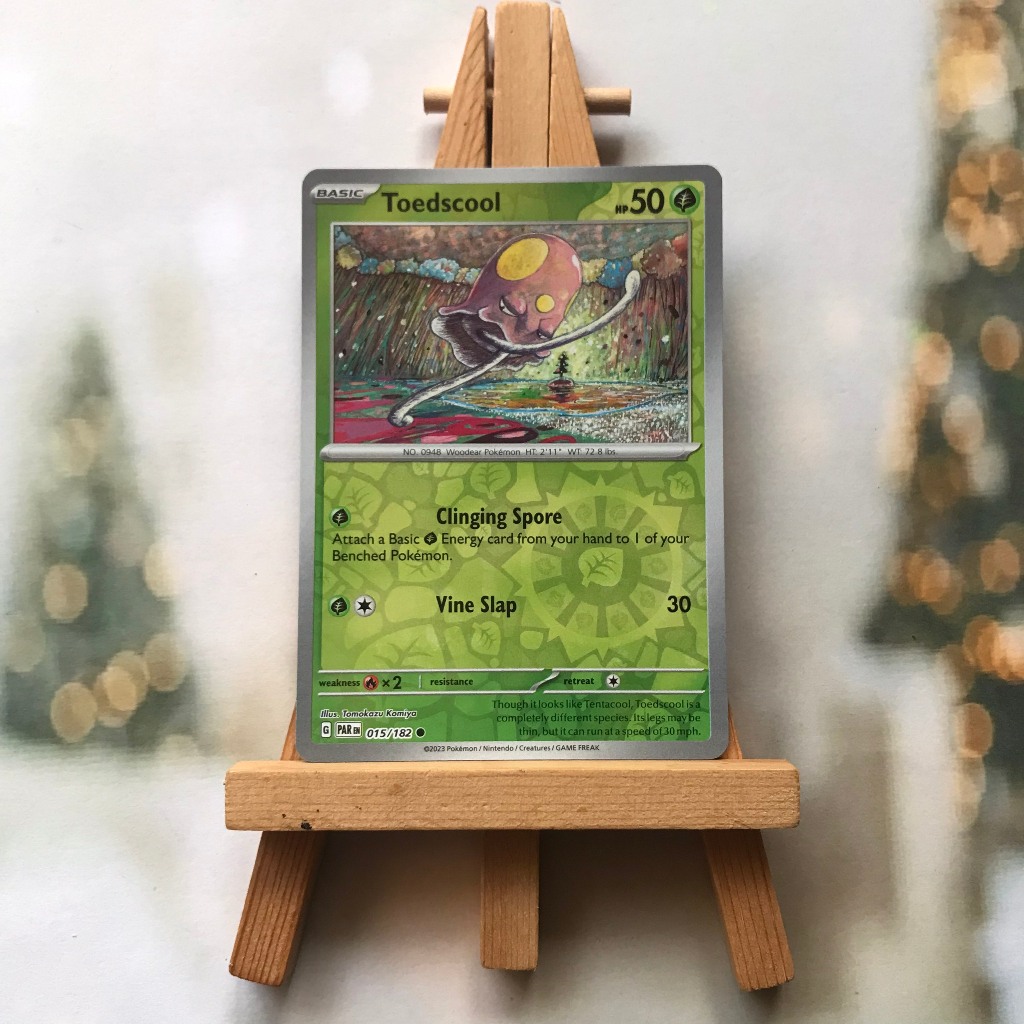 Thẻ hình Pokemon Toedscool 015/182 - Lá bài Scarlet & Violet: Paradox Rift Common Reverse Holo tiếng Anh chính hãng