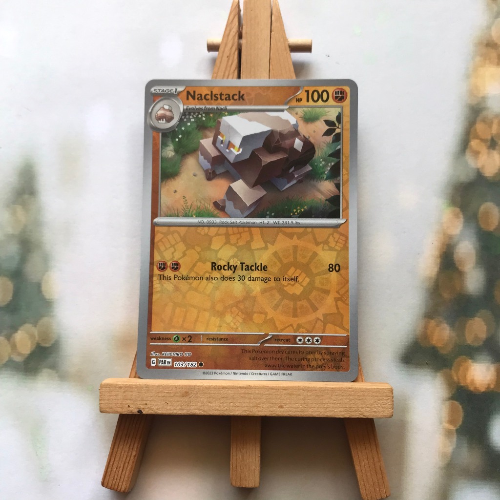 Thẻ hình Pokemon Naclstack 103/182 - Lá bài Scarlet & Violet: Paradox Rift Common Reverse Holo tiếng Anh chính hãng