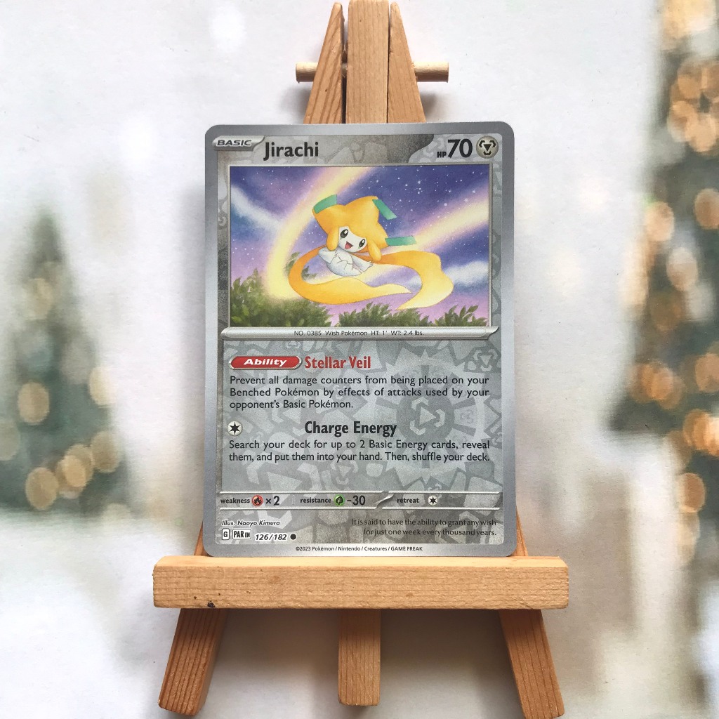 Thẻ hình Pokemon Jirachi 126/182 - Lá bài lẻ Scarlet & Violet: Paradox Rift Common Reverse Holo tiếng Anh chính hãng