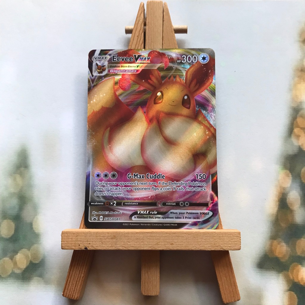 Thẻ hình Pokemon Eevee VMAX SWSH087 - Lá bài lẻ Full Art Promo (Sealed) tiếng Anh chính hãng