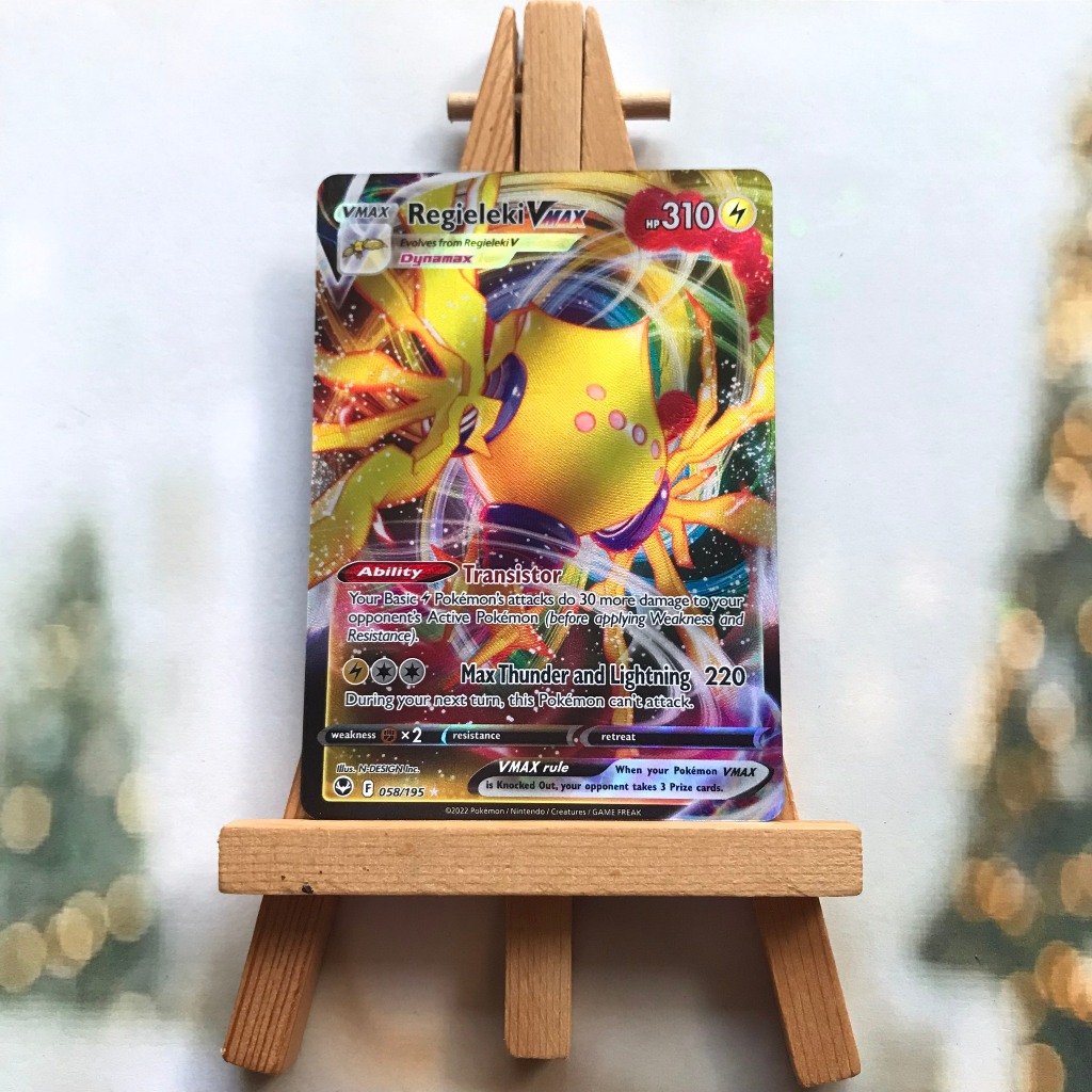Thẻ hình Pokemon Regieleki VMAX 058/195 - Lá bài lẻ Silver Tempest Ultra Rare tiếng Anh chính hãng