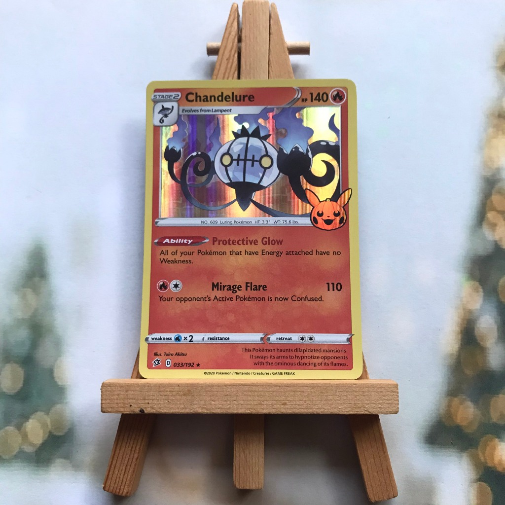 Thẻ hình Pokemon Chandelure 033/192 - Lá bài Trick or Trade Holo Rare tiếng Anh chính hãng