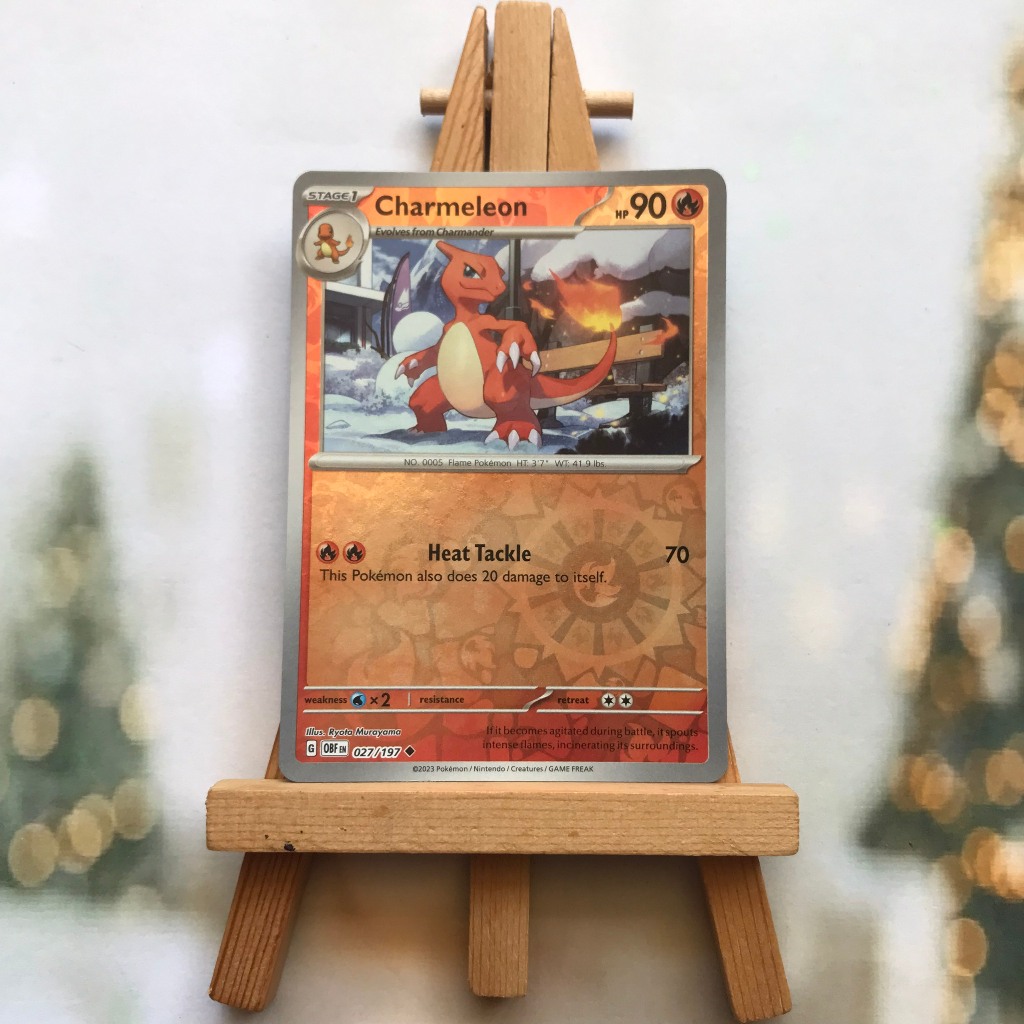 Thẻ hình Pokemon Charmeleon 027/197 - Lá bài lẻ Obsidian Flames Reverse Holo Promo tiếng Anh