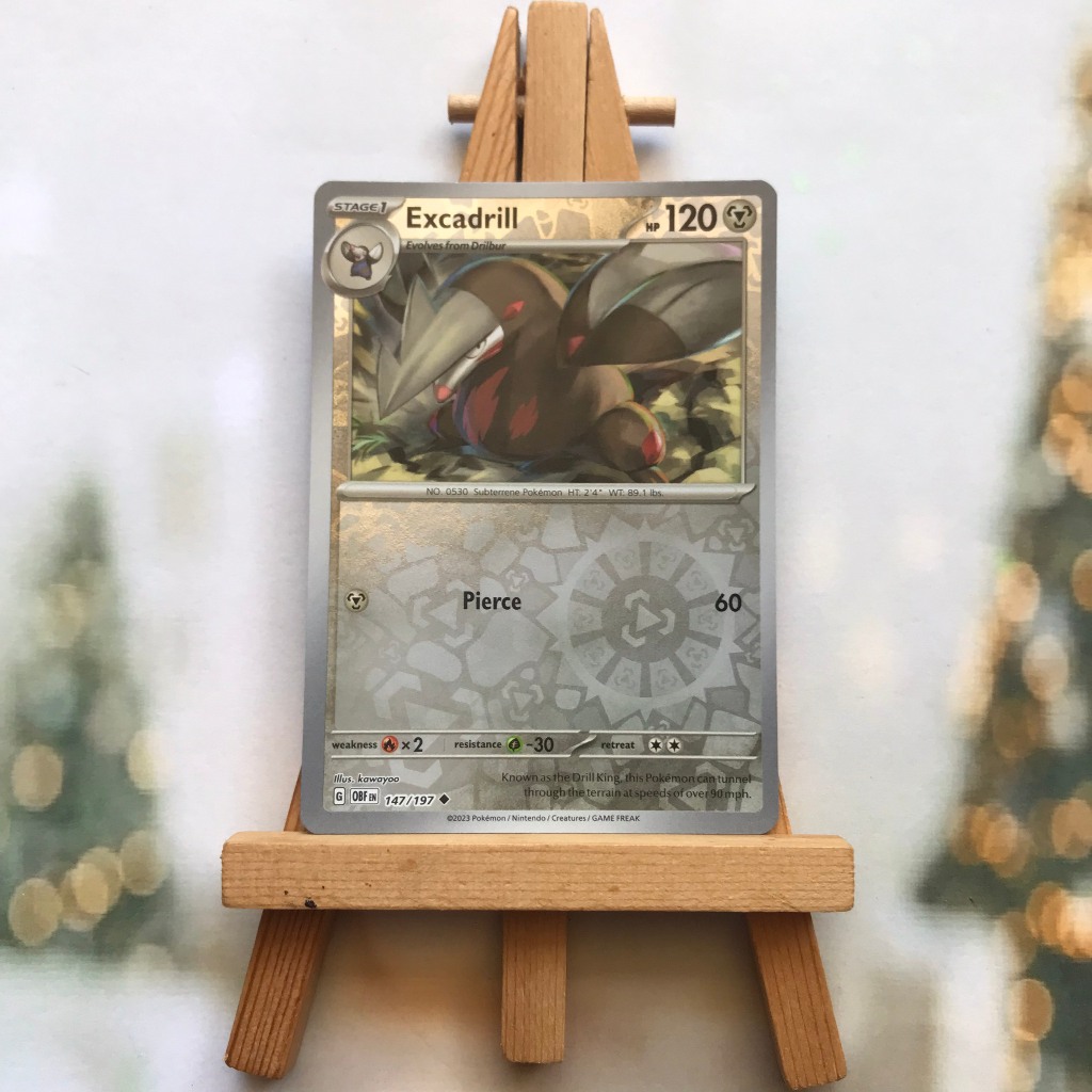Thẻ hình Pokemon Excadrill 147/197 - Lá bài lẻ Obsidian Flames Uncommon Reverse Holo tiếng Anh chính hãng