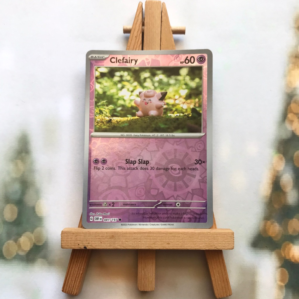 Thẻ hình Pokemon Clefairy 081/197 - Lá bài lẻ Obsidian Flames Common Reverse Holo tiếng Anh chính hãng