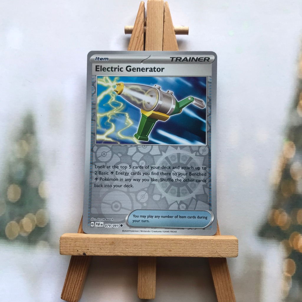 Thẻ hình Pokemon Electric Generator 079/091 - Lá bài lẻ Paldean Fates Uncommon Reverse Holo tiếng Anh chính hãng