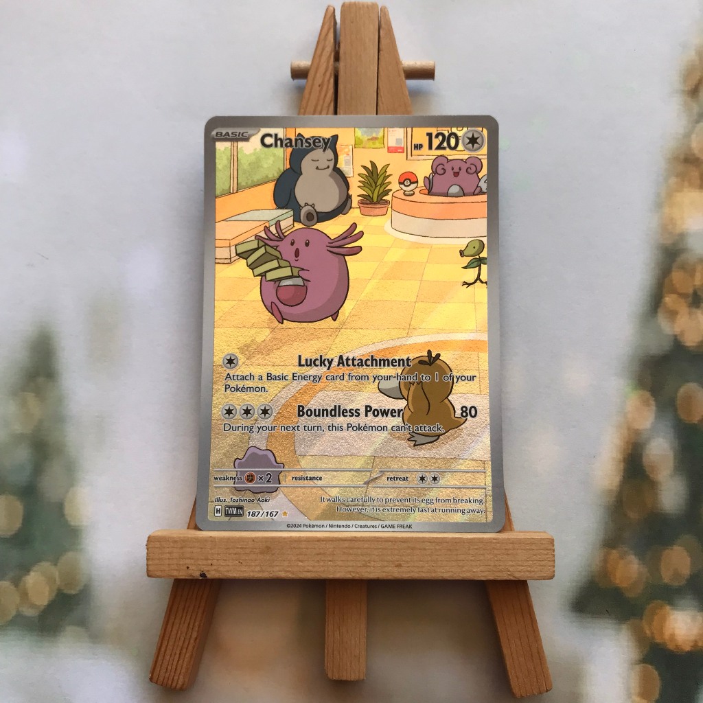Thẻ hình Pokemon Chansey 187/167 - Lá bài lẻ Twilight Masquerade Illustration Rare tiếng Anh chính hãng