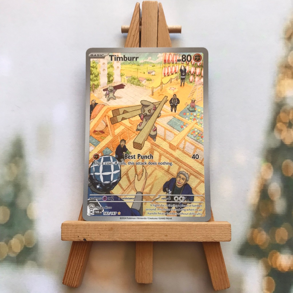 Thẻ hình Pokemon Timburr 183/167 - Lá bài lẻ Scarlet & Violet: Twilight MasqueradeIllustration Rare tiếng Anh chính hãng