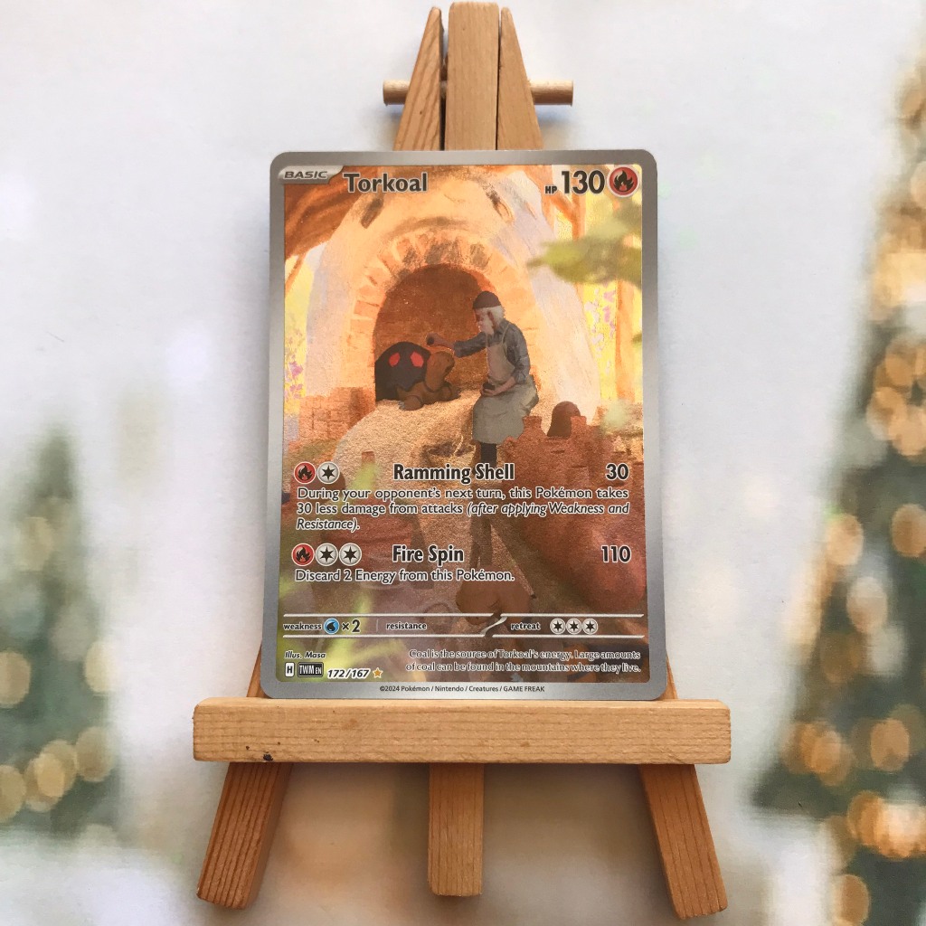 Thẻ hình Pokemon Torkoal 172/167 - Lá bài lẻ Twilight Masquerade Illustration Rare tiếng Anh chính hãng