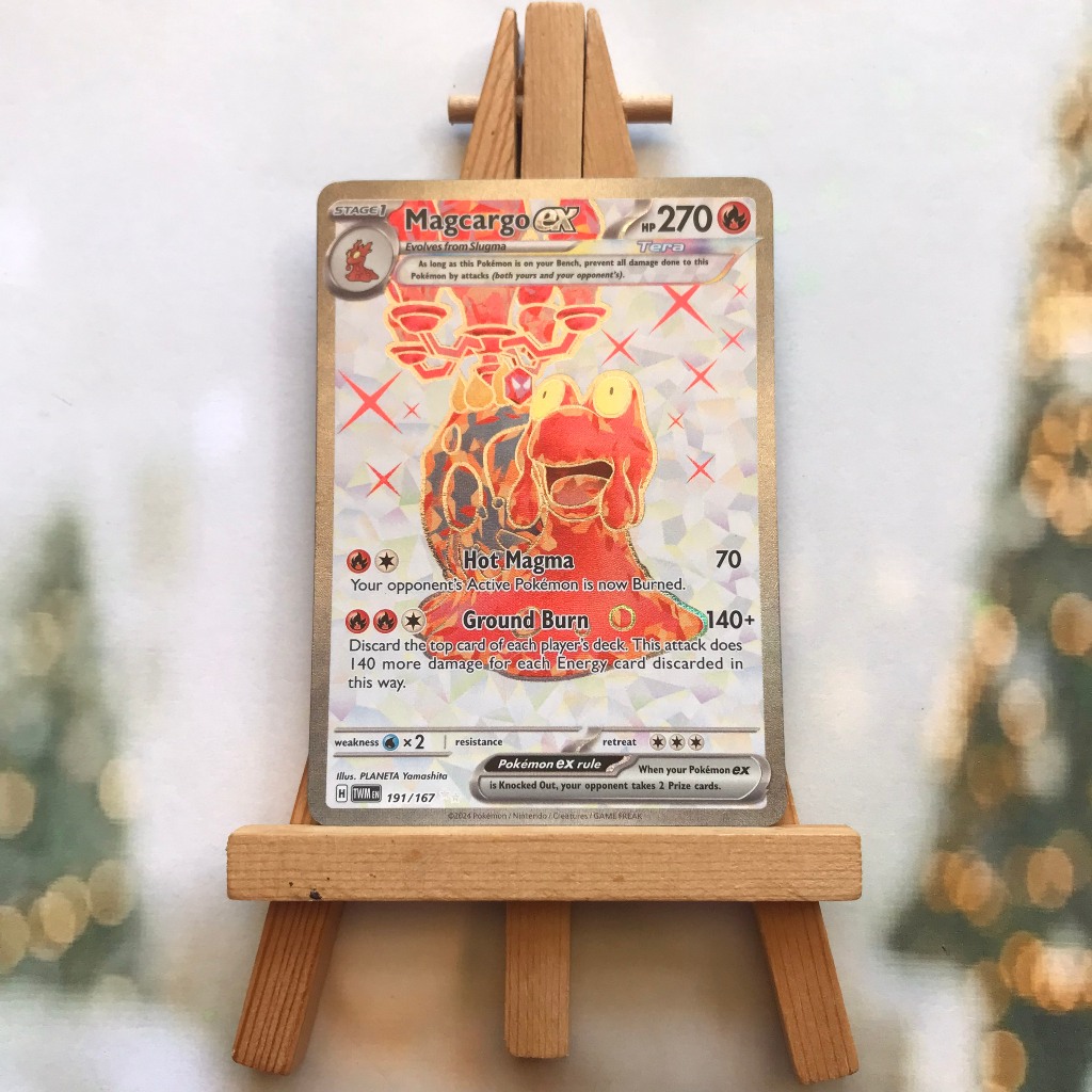 Thẻ hình Pokemon Magcargo ex 191/167 - Lá bài lẻ Twilight Masquerade Full Art Secret Rare tiếng Anh chính hãng