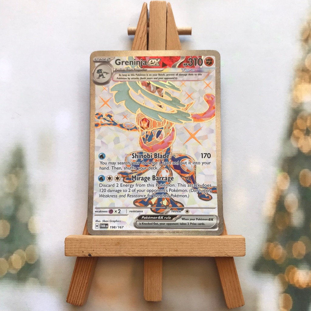 Thẻ hình Pokemon Greninja ex 198/167 - Lá bài lẻ Twilight Masquerade Full Art Secret Rare tiếng Anh chính hãng