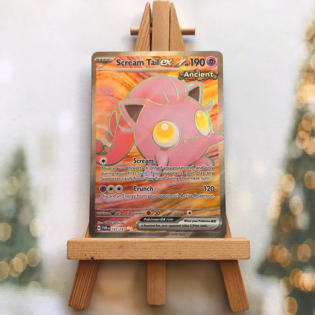 Thẻ hình Pokemon Scream Tail ex 197/167 - Lá bài lẻ Twilight Masquerade Full Art Secret Rare tiếng Anh chính hãng