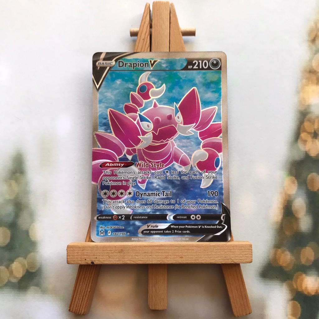 Thẻ hình Pokemon Drapion V 182/196 - Lá bài lẻ Lost Origin Full Art Ultra Rare tiếng Anh chính hãng