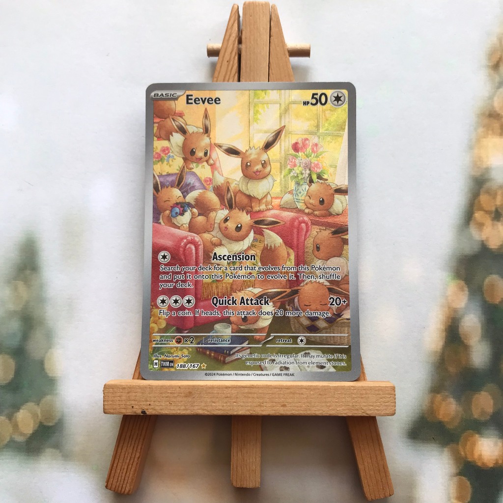 Thẻ hình Pokemon Eevee 188/167 - Lá bài lẻ Scarlet & Violet: Twilight Masquerade Illustration Rare tiếng Anh chính hãng
