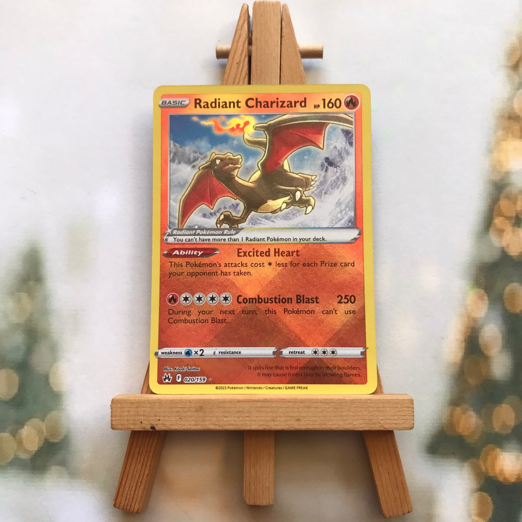 Thẻ hình Pokemon Radiant Charizard 020/159 - Lá bài lẻ Crown Zenith Radiant Rare tiếng Anh chính hãng