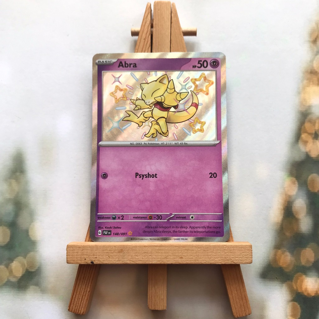Thẻ hình Pokemon Abra 148/091 - Lá bài lẻ Paldean Fates Shiny Rare tiếng Anh chính hãng