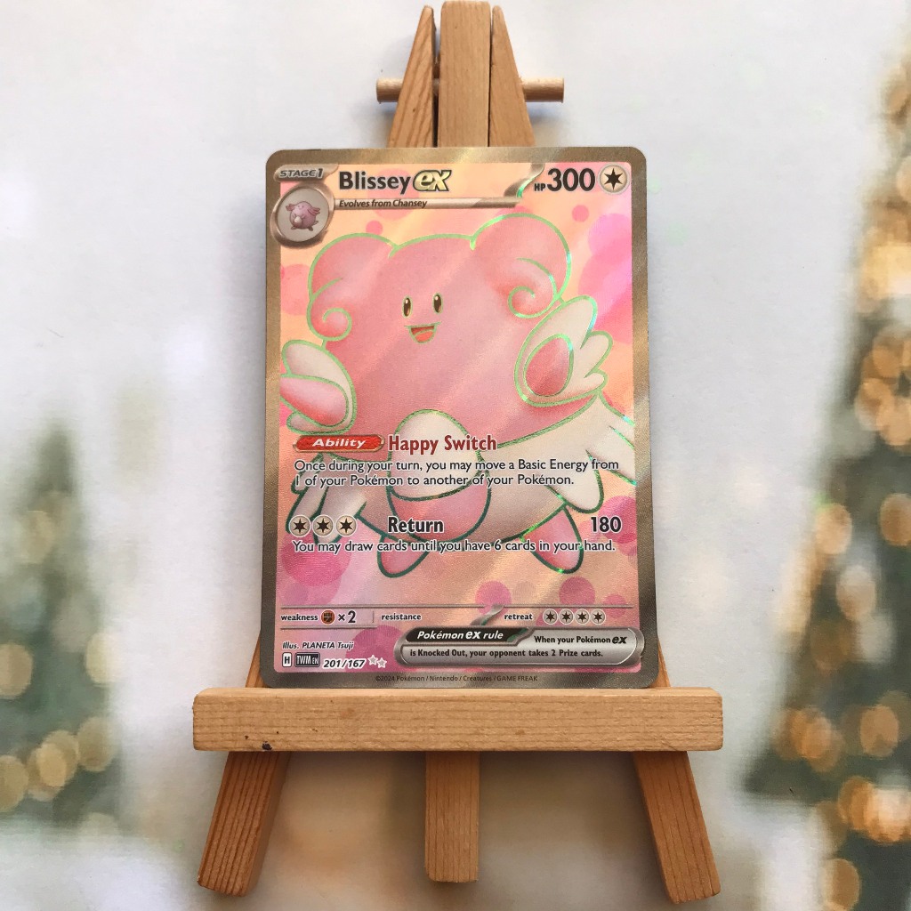 Thẻ hình Pokemon Blissey ex 201/167 - Lá bài lẻ Twilight Masquerade Full Art Secret Rare tiếng Anh chính hãng