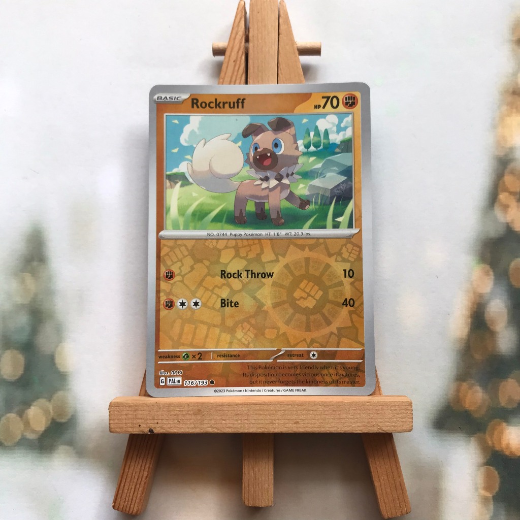 Thẻ hình Pokemon Rockruff 116/193 - Lá bài lẻ Scarlet & Violet: Paldea Evolved Common Reverse Holo tiếng Anh chính hãng