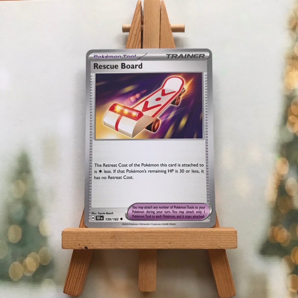Thẻ hình Pokemon Rescue Board 159/162 - Lá bài lẻ Temporal Forces Uncommon Reverse Holo tiếng Anh chính hãng
