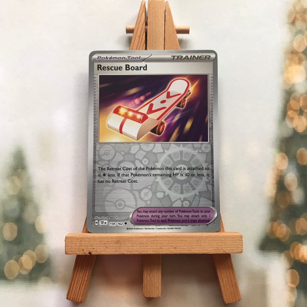 Thẻ hình Pokemon Rescue Board 159/162 - Lá bài lẻ Temporal Forces Uncommon Reverse Holo tiếng Anh chính hãng