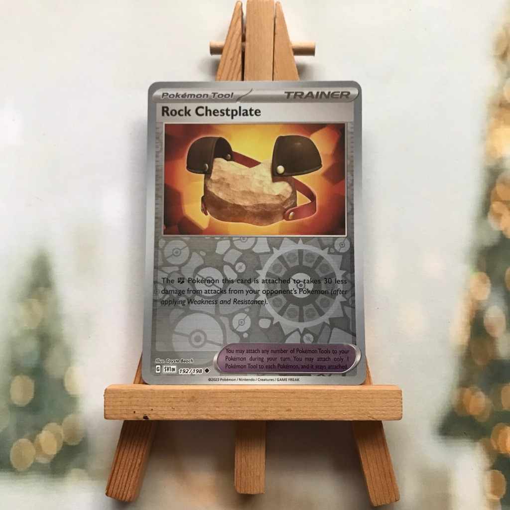 Thẻ hình Pokemon Rock Chestplate 192/198 - Lá bài lẻ Scarlet & Violet Base Set Reverse Holo tiếng Anh chính hãng