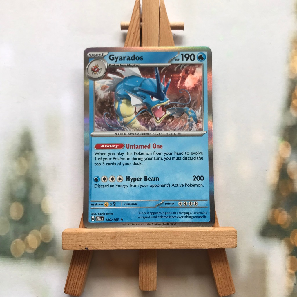 Thẻ hình Pokemon Gyarados 130/165 - Lá bài lẻ Scarlet Violet 151 Rare Reverse Holo tiếng Anh chính hãng