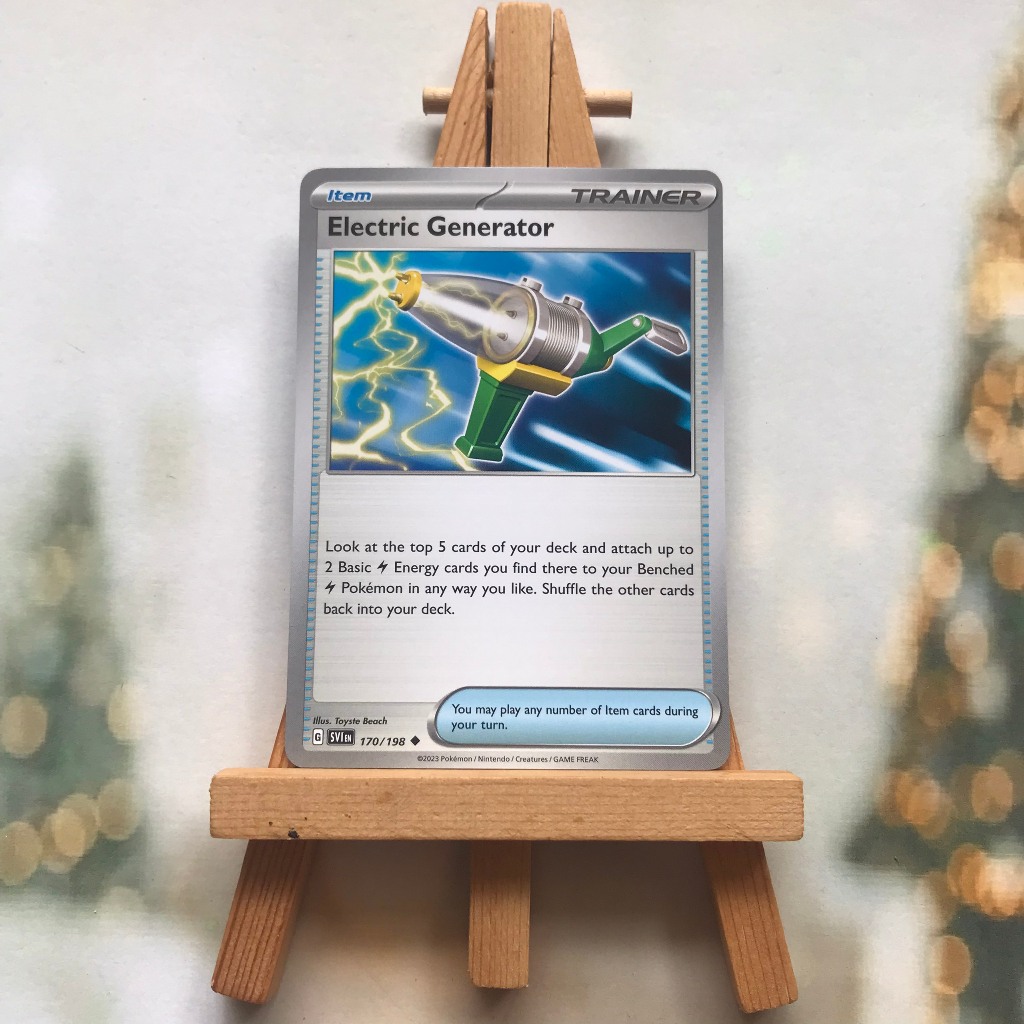 Thẻ hình Pokemon Electric Generator 170/198 - Lá bài lẻ Scarlet & Violet Base Set Reverse Holo tiếng Anh chính hãng