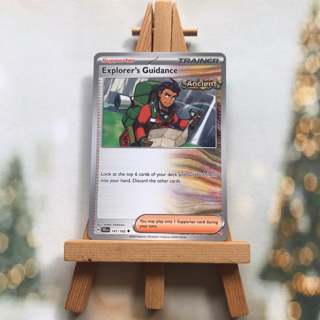 Thẻ hình Pokemon Explorer's Guidance 147/162 - Lá bài SVE Temporal Forces Uncommon Reverse Holo tiếng Anh chính hãng