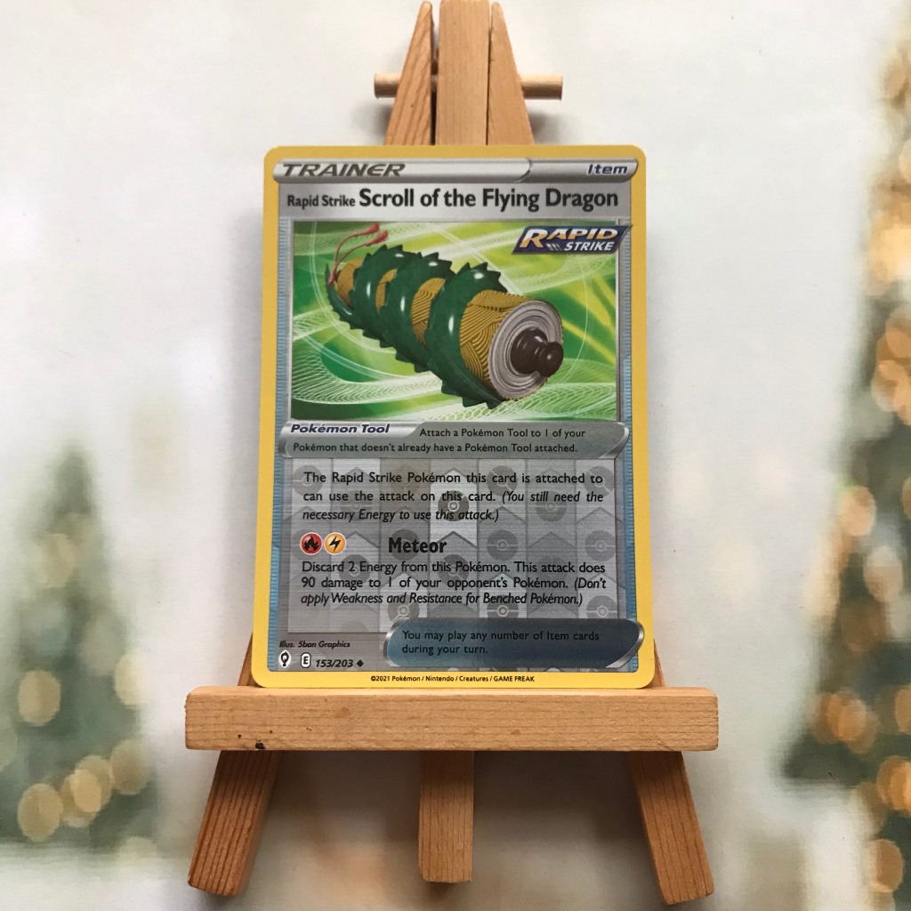 Thẻ Pokemon Rapid Strike Scroll of the Flying Dragon 153/203 - Lá bài Evolving Skies Uncommon Reverse Holo tiếng Anh chính hãng